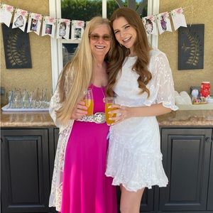 Selfie Leslie bridal shower dress